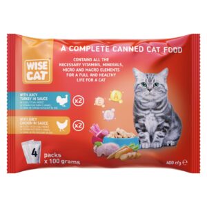 Wise cat sosić 4x100g 2x pačetina 2x piletina