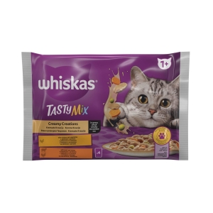 whiskas tasty mix hrana za macke meso u kremastom sosu 4x85g